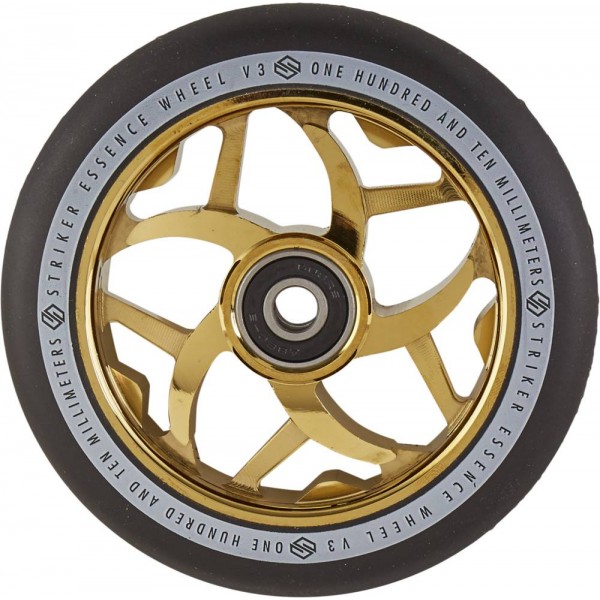 STRIKER Колесо для трюкового самокату Striker Essence V3 Black Pro Scooter Wheel 110 мм Gold Chrome