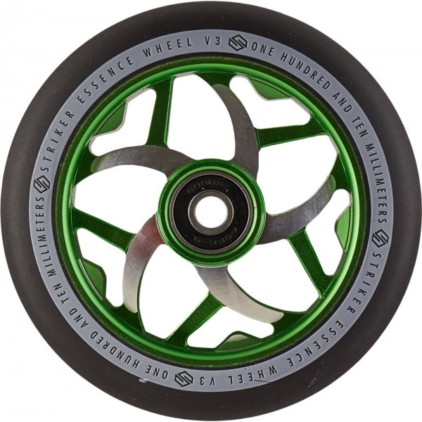  STRIKER Колесо для трюкового самокату Striker Essence V3 Black Pro Scooter Wheel 110X 24mm Green